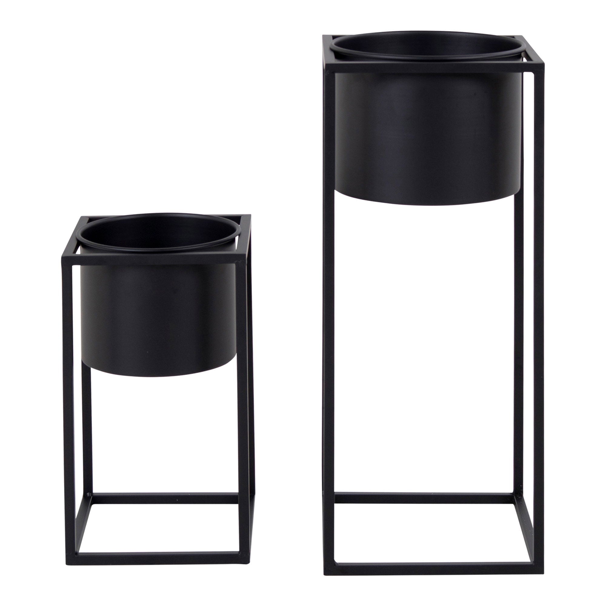 Marla Flowerpots - Flowerpots, steel, black, set of 2