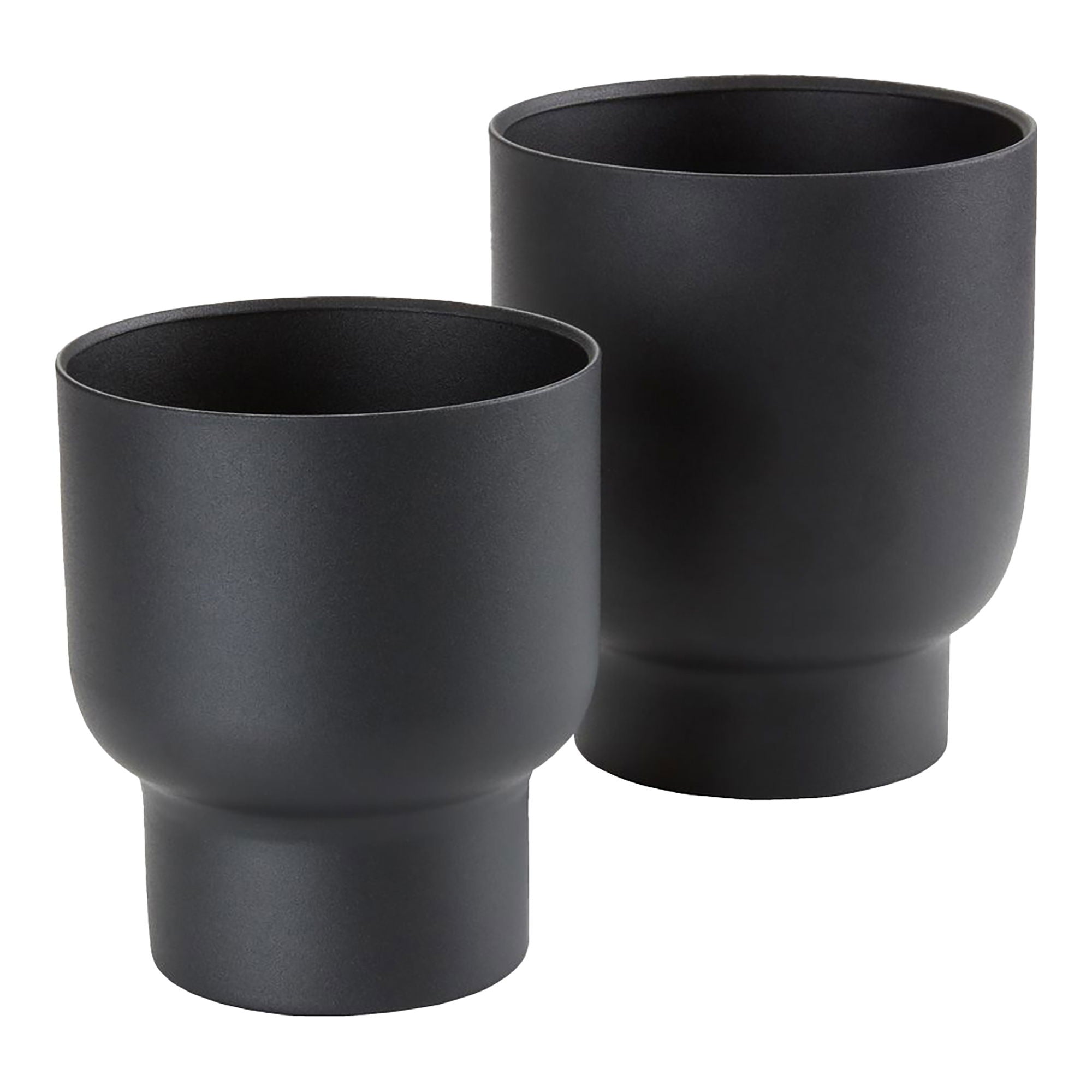 Fulda Flowerpots - Flowerpots, metal, black, set of 2