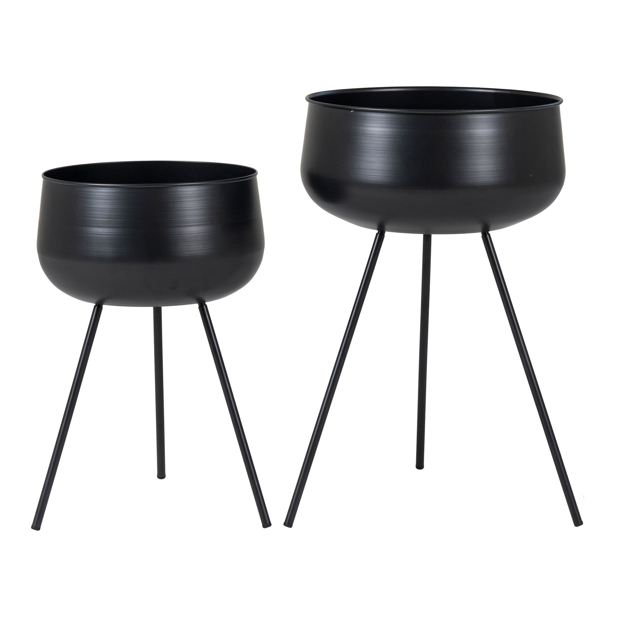 Ardola Flowerpots - Flowerpots, steel, black, set of 2