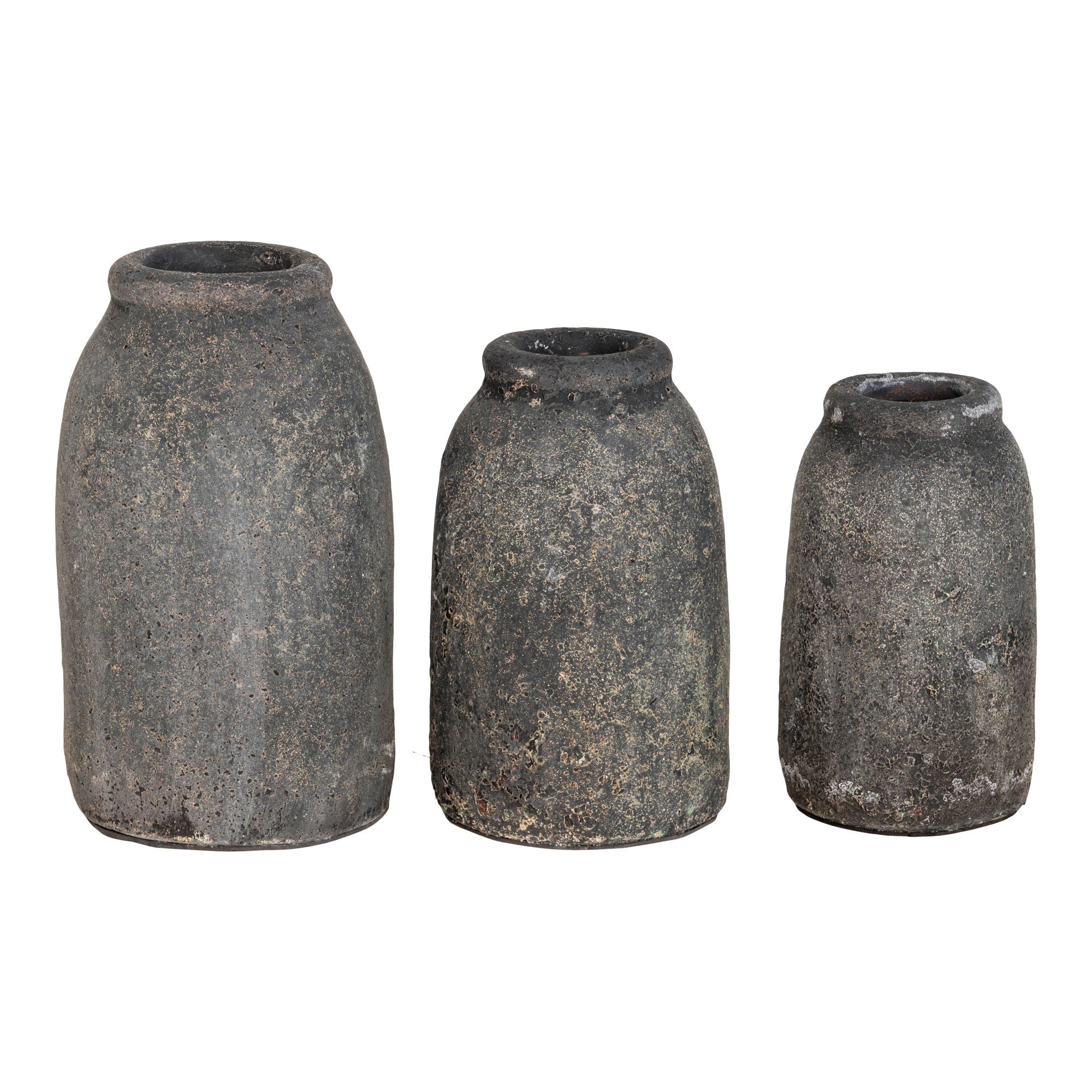 Velas Decorative Vases - Decorative Vases, terracotta, antique dark grey, set of 3