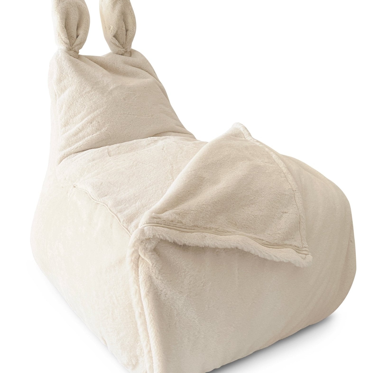 BUNNY L Bean Bag, Fur, Dark Grey - Scandinavian Stories by Marton