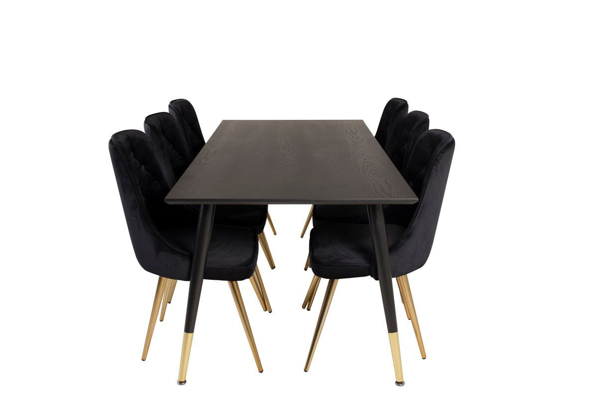 Dipp Dining Table with Velvet Deluxe Chairs