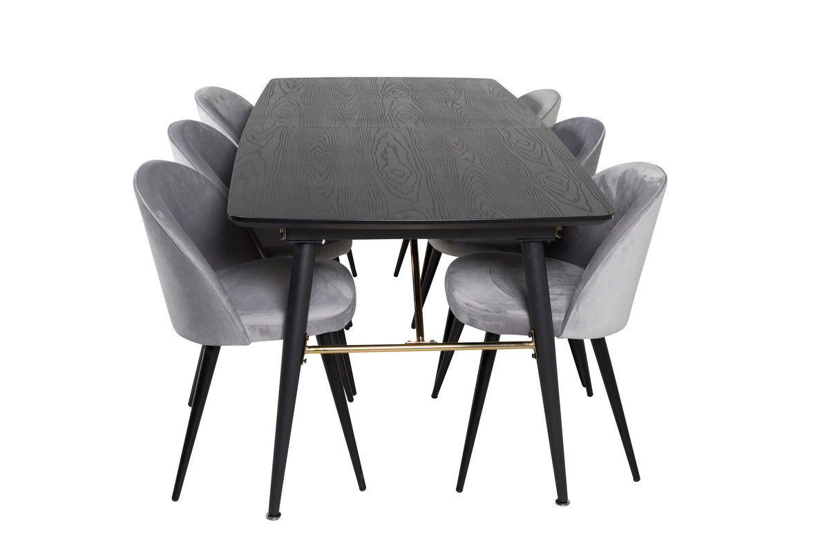 Gold Dining Table with Velvet Chairs