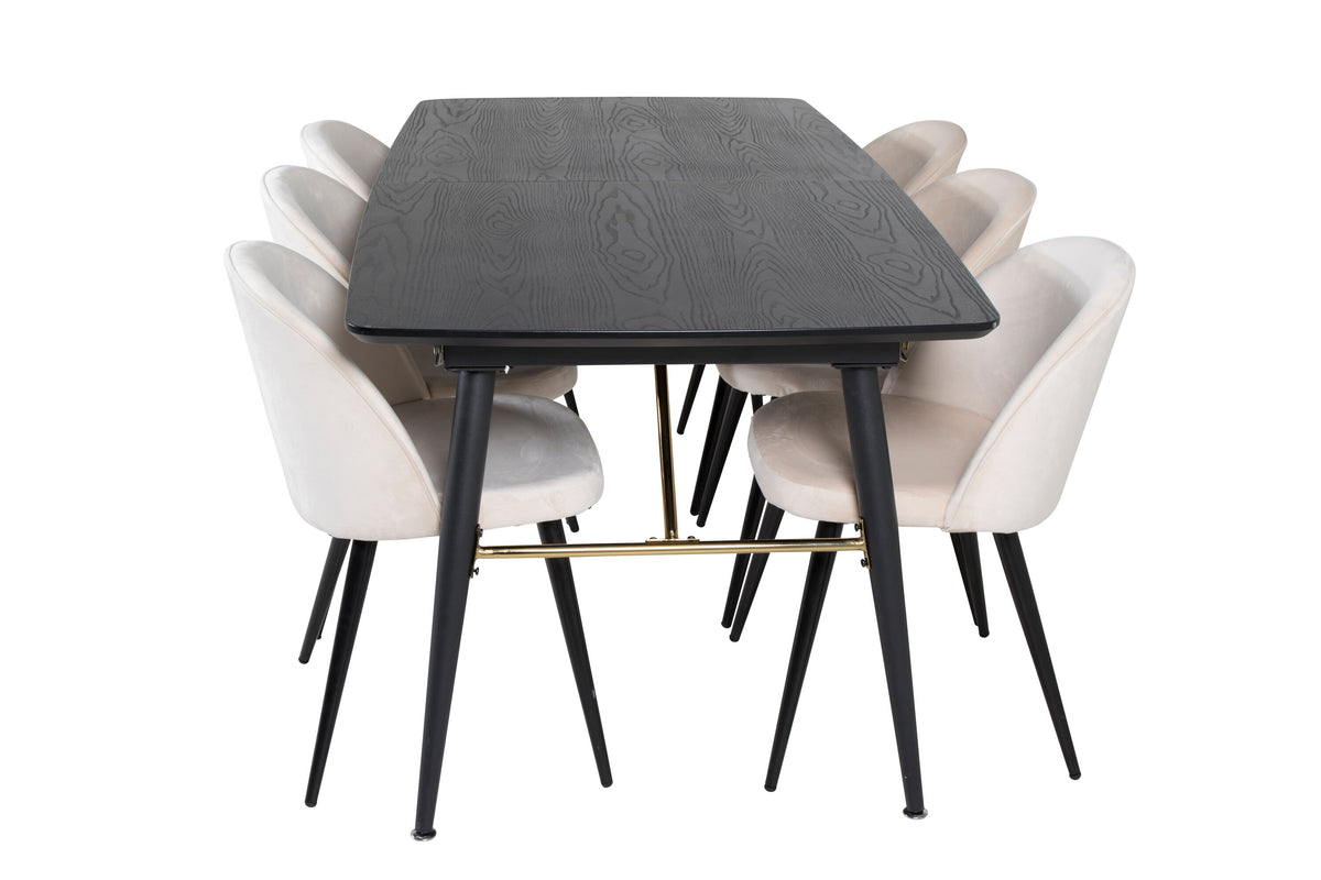 Gold Dining Table with Velvet Chairs