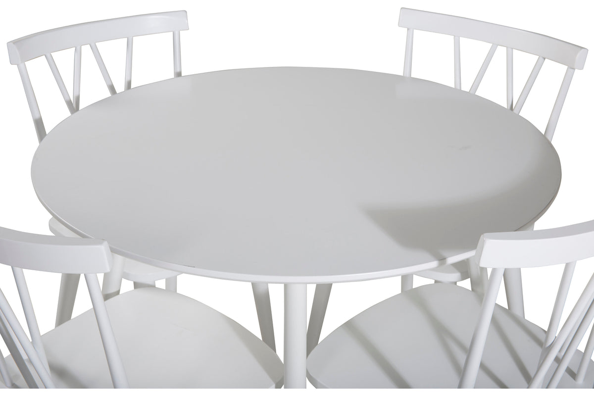 Plaza Dining Table with Polar Chairs