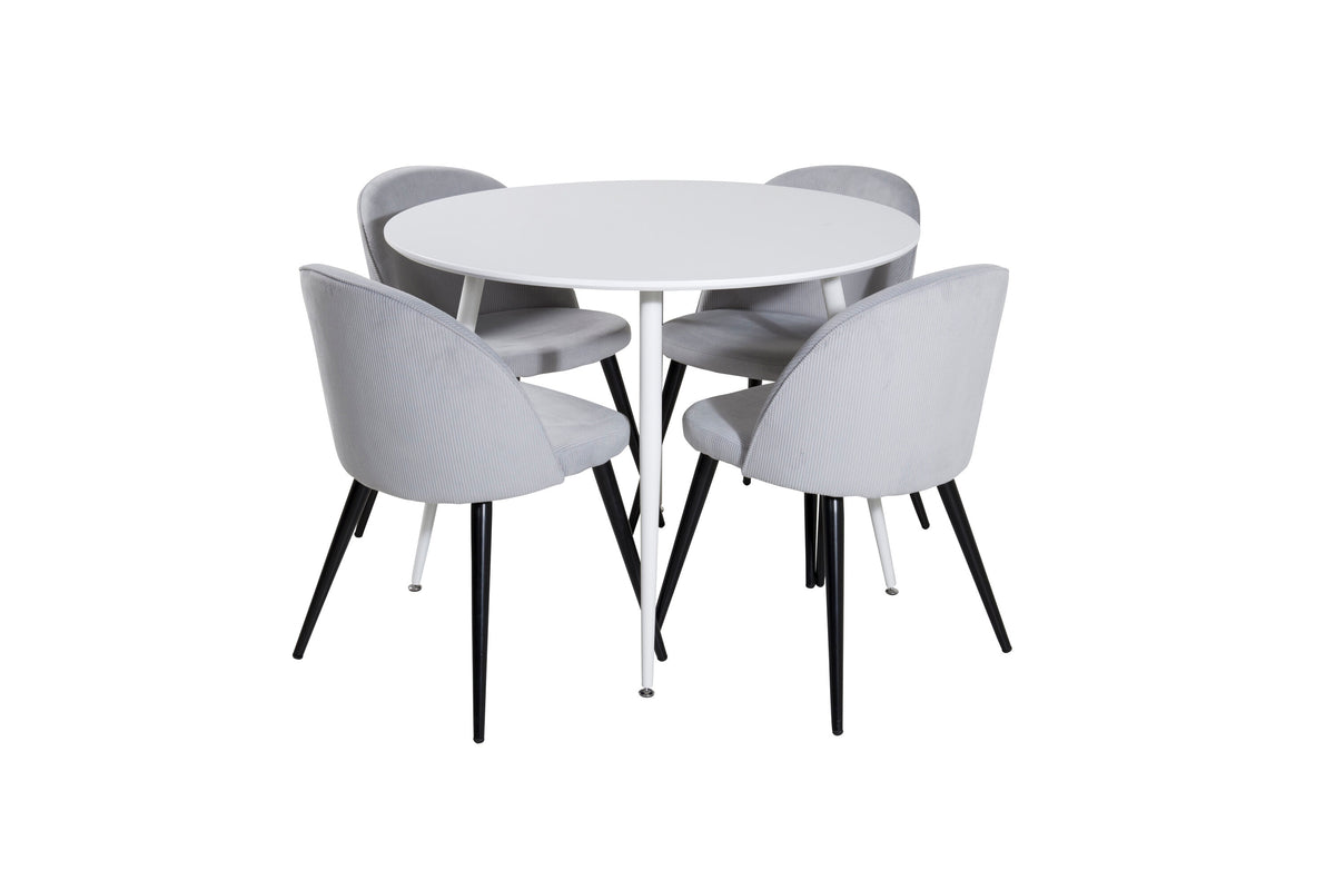 Plaza Dining Table with Velvet Chairs