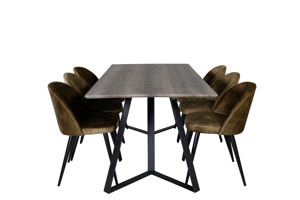 Marina Dining Table with Velvet Chairs