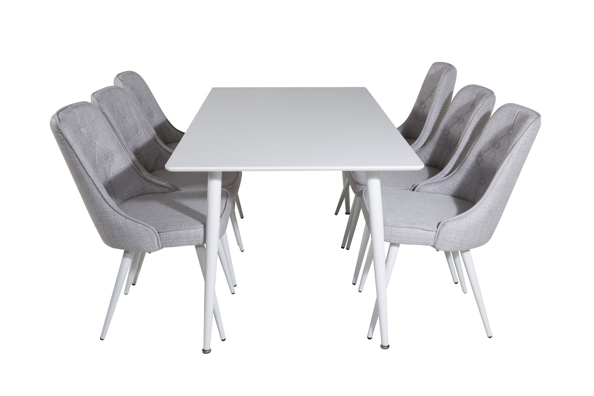 Polar Dining Table with Velvet Deluxe Chairs