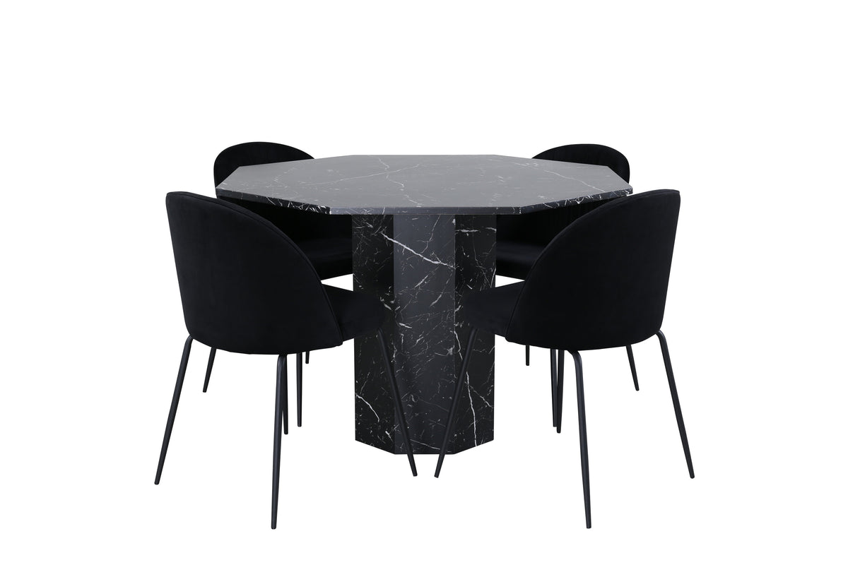 Marbs Dining Table with Wrinkles Chairs