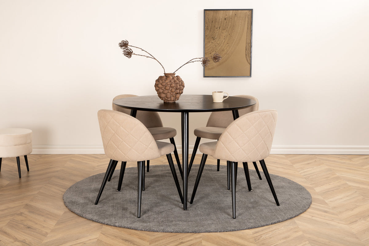 Dipp Dining Table with Velvet Chairs