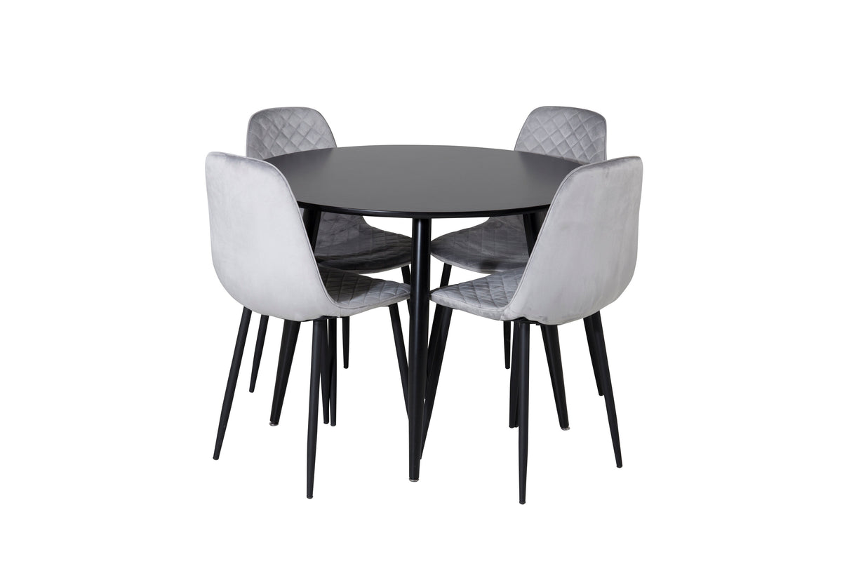 Plaza Dining Table with Polar Chairs