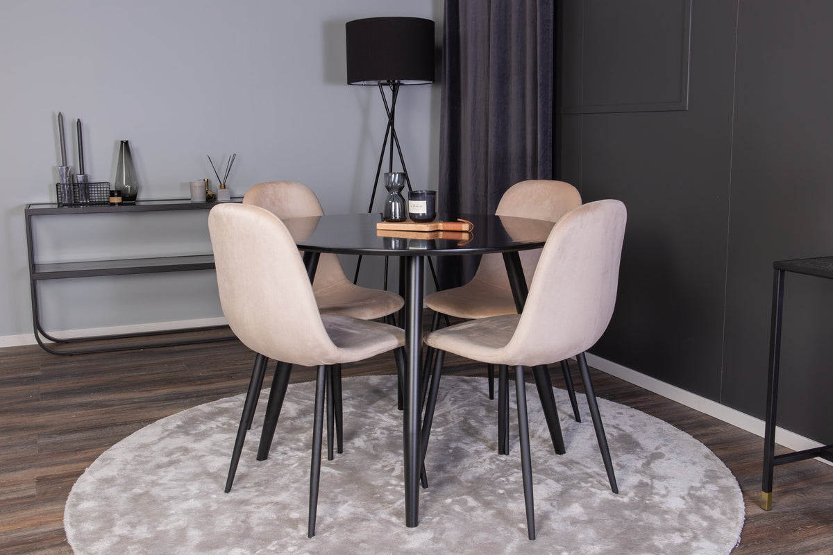 Plaza Dining Table with Polar Chairs