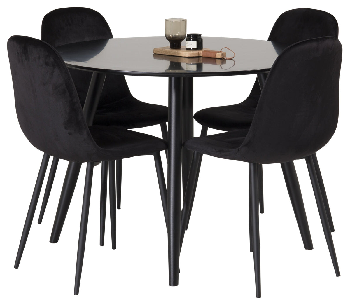 Plaza Dining Table with Polar Chairs
