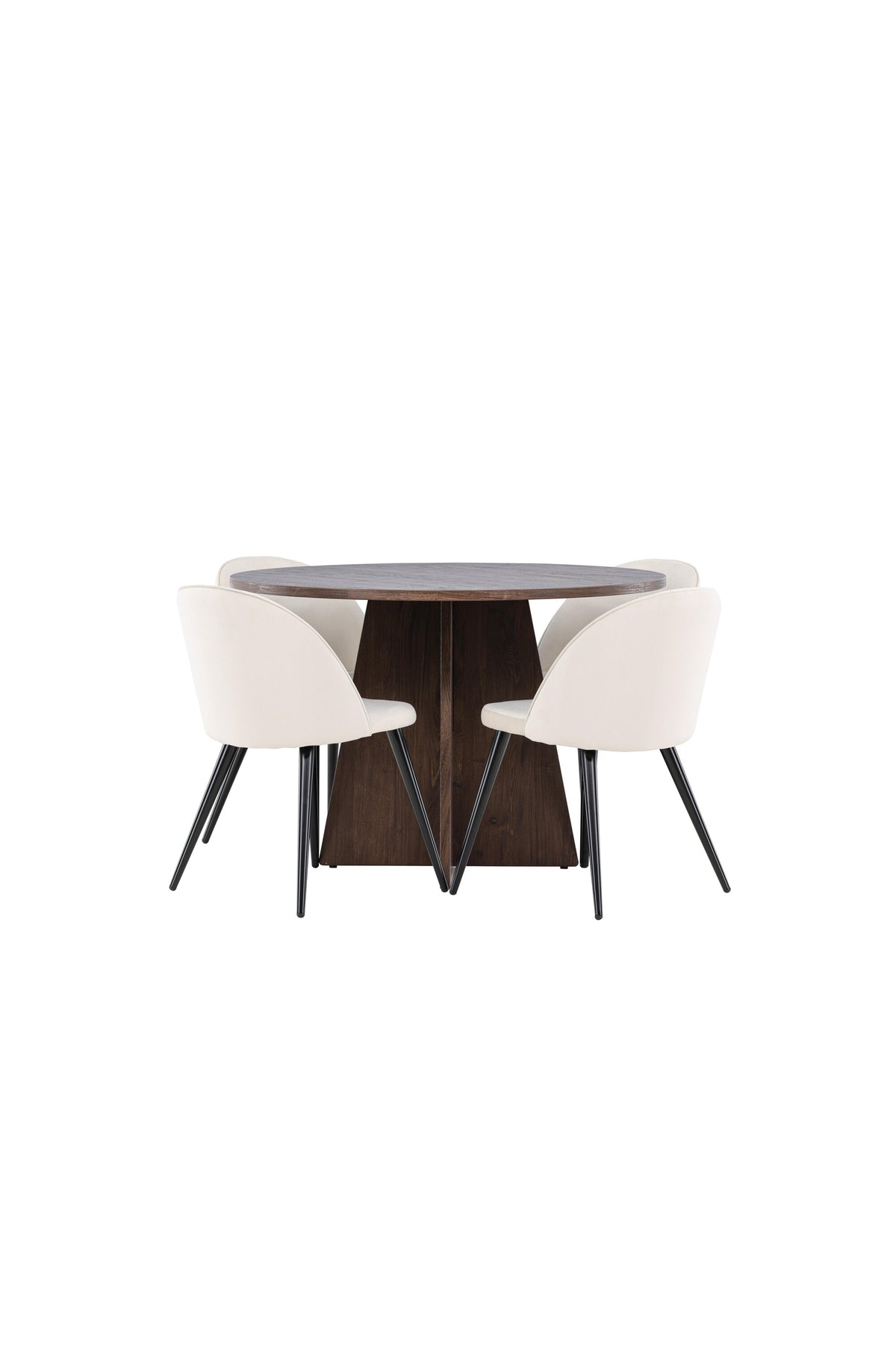Bootcut Dining Table with Velvet Chairs