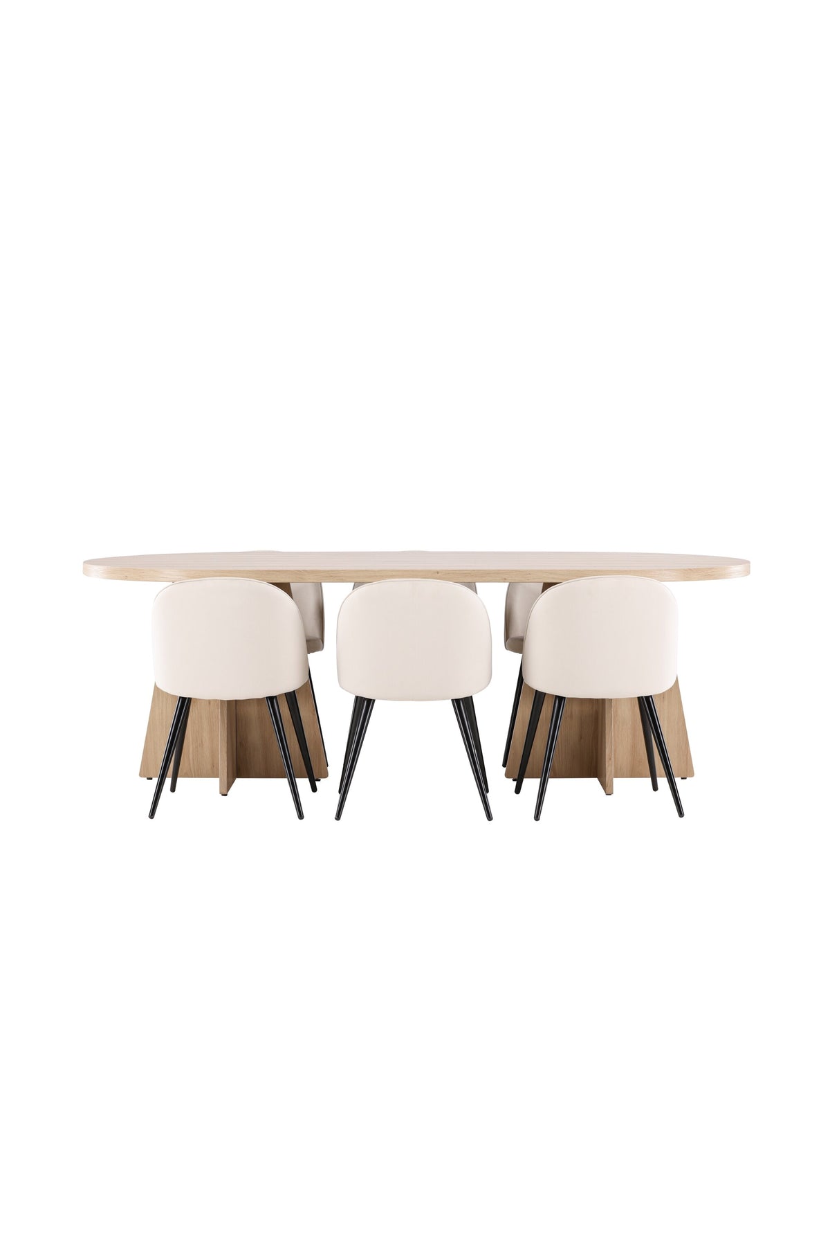 Bootcut Dining Table with Velvet Chairs