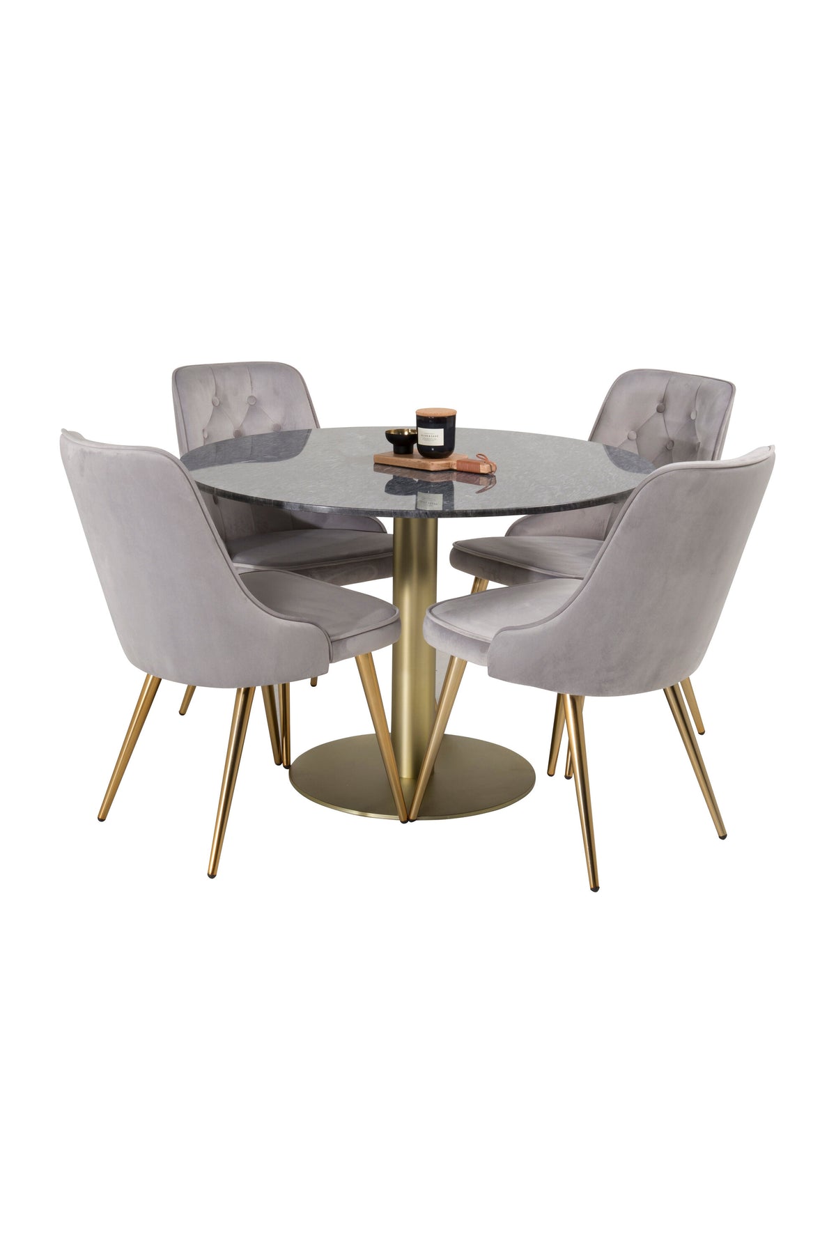 Estelle Dining Table with Velvet Deluxe Chairs