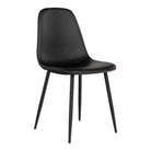 Stockholm Dining Chair - Dining Chair, PU leather, black, black legs, HN1225