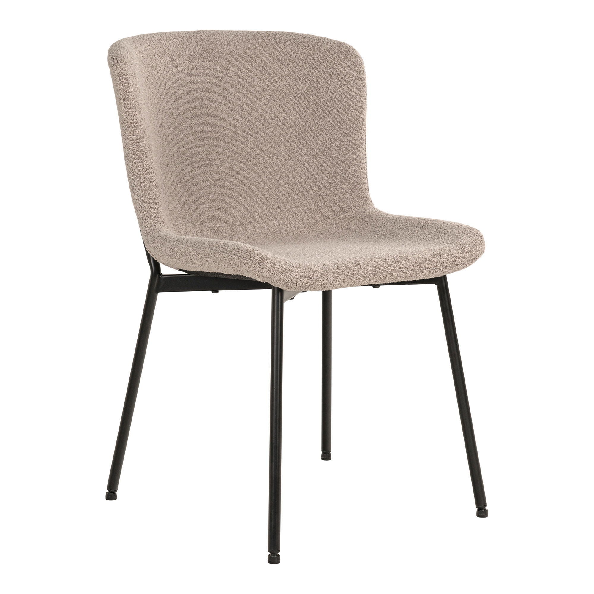 Maceda Dining Chair - Dining Chair, bouclé, beige, black legs, HN1239