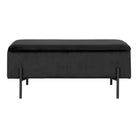 Watford Bench - Bench with storage, velvet, black 95x36,5x43 cm, HN1207