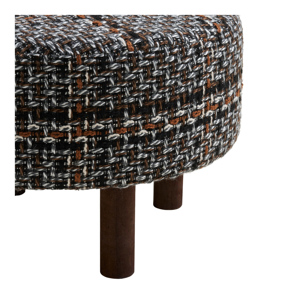 Falkirk Pouf - Black / White / Brown