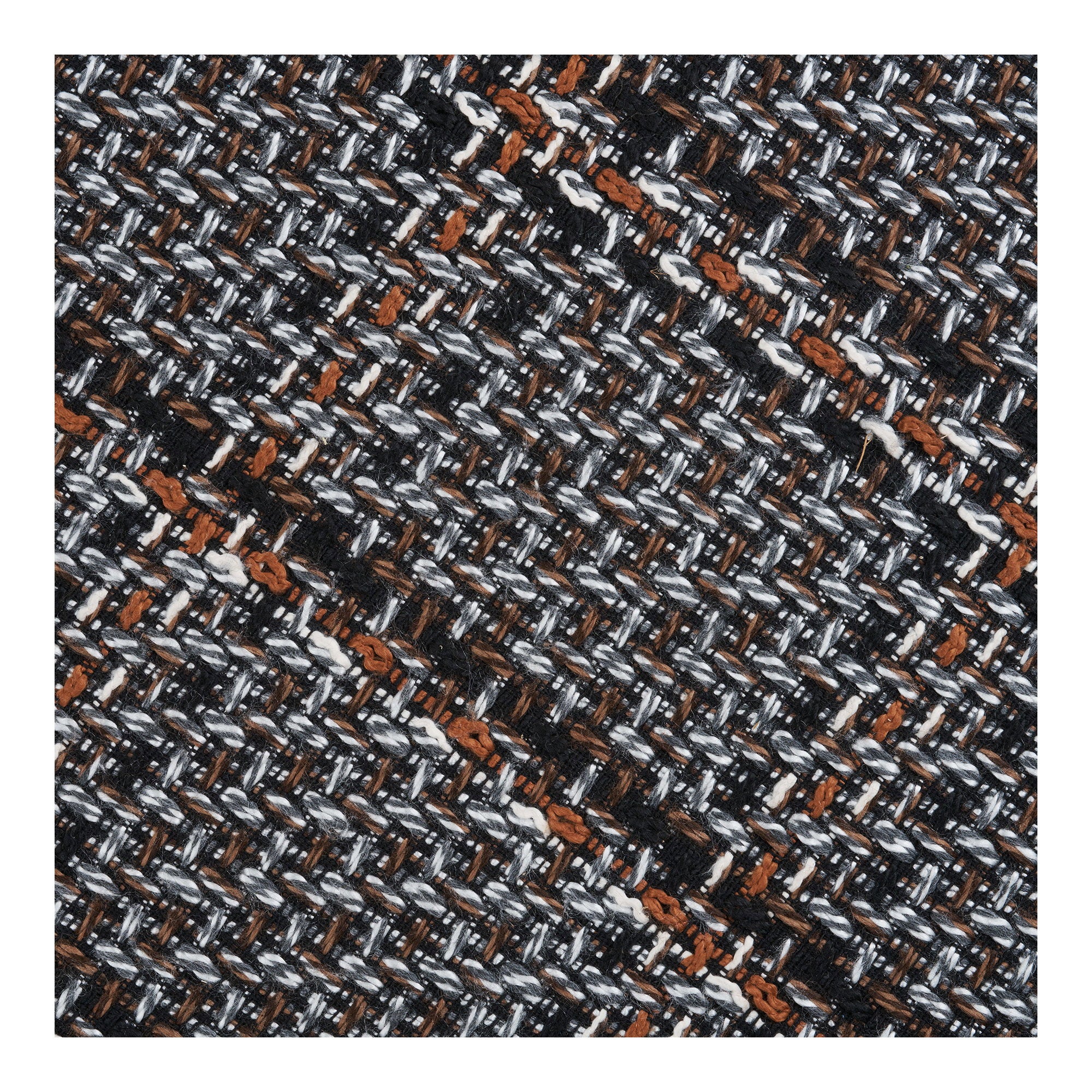 Falkirk Pouf - Black / White / Brown