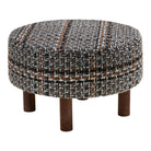 Falkirk Pouf - Black / White / Brown