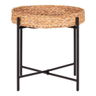 Naro Side table - Side table, metal and waterhyacinth Ø50x48,5 cm