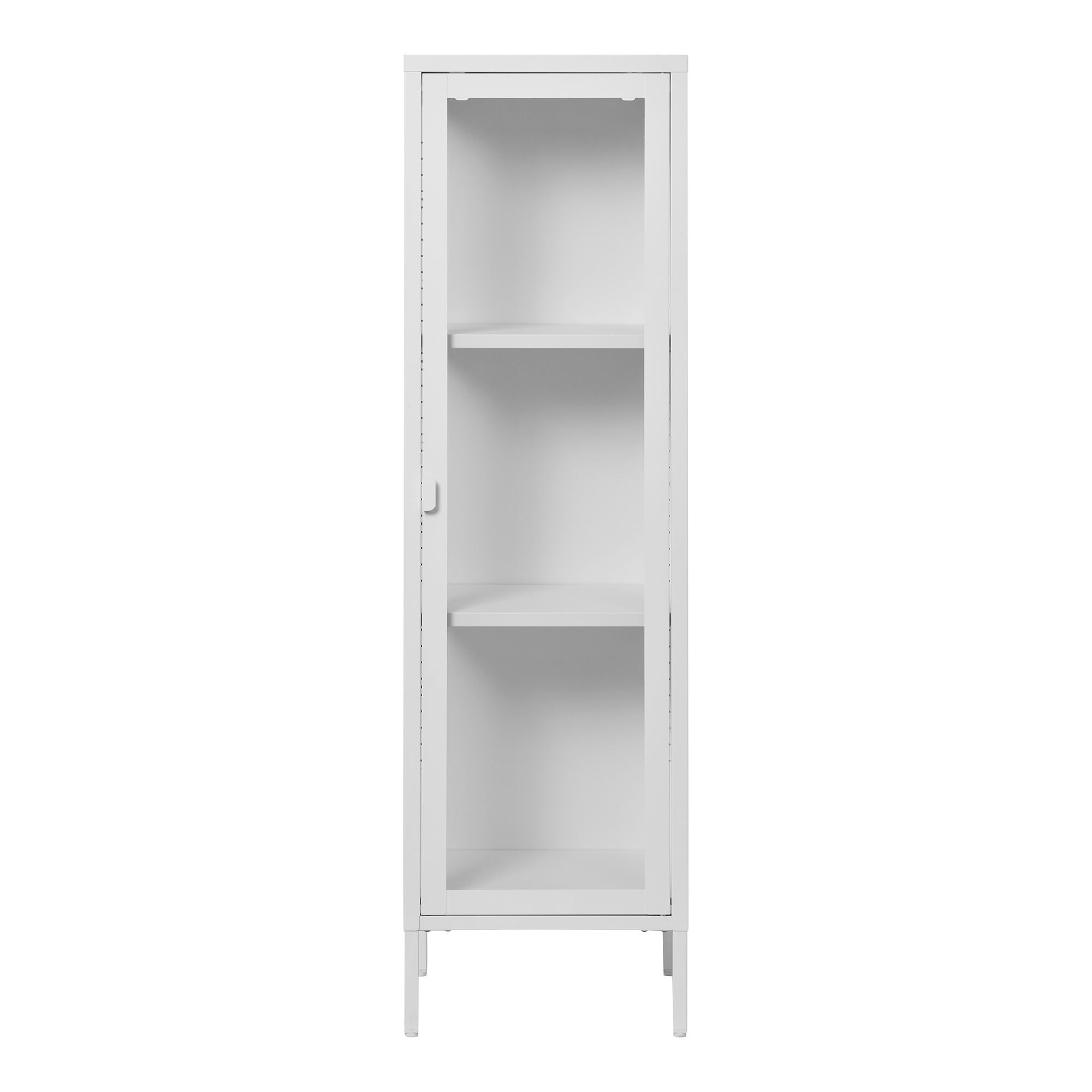 Brisbane Slim Display Cabinet - Slim Display Cabinet, 1 glass door, steel, white 40x35x140 cm
