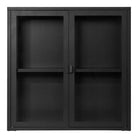 Brisbane Hanging Display Cabinet - Hanging Display Cabinet, 2 glass doors, steel, black 80x18x80 cm