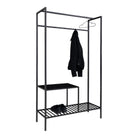 Vita Wardrobe - Wardrobe, 2 shelves, black, black frame 101x38x170 cm