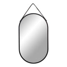 Trapani Mirror - Mirror, steel/artificial leather, black, 35x60 cm