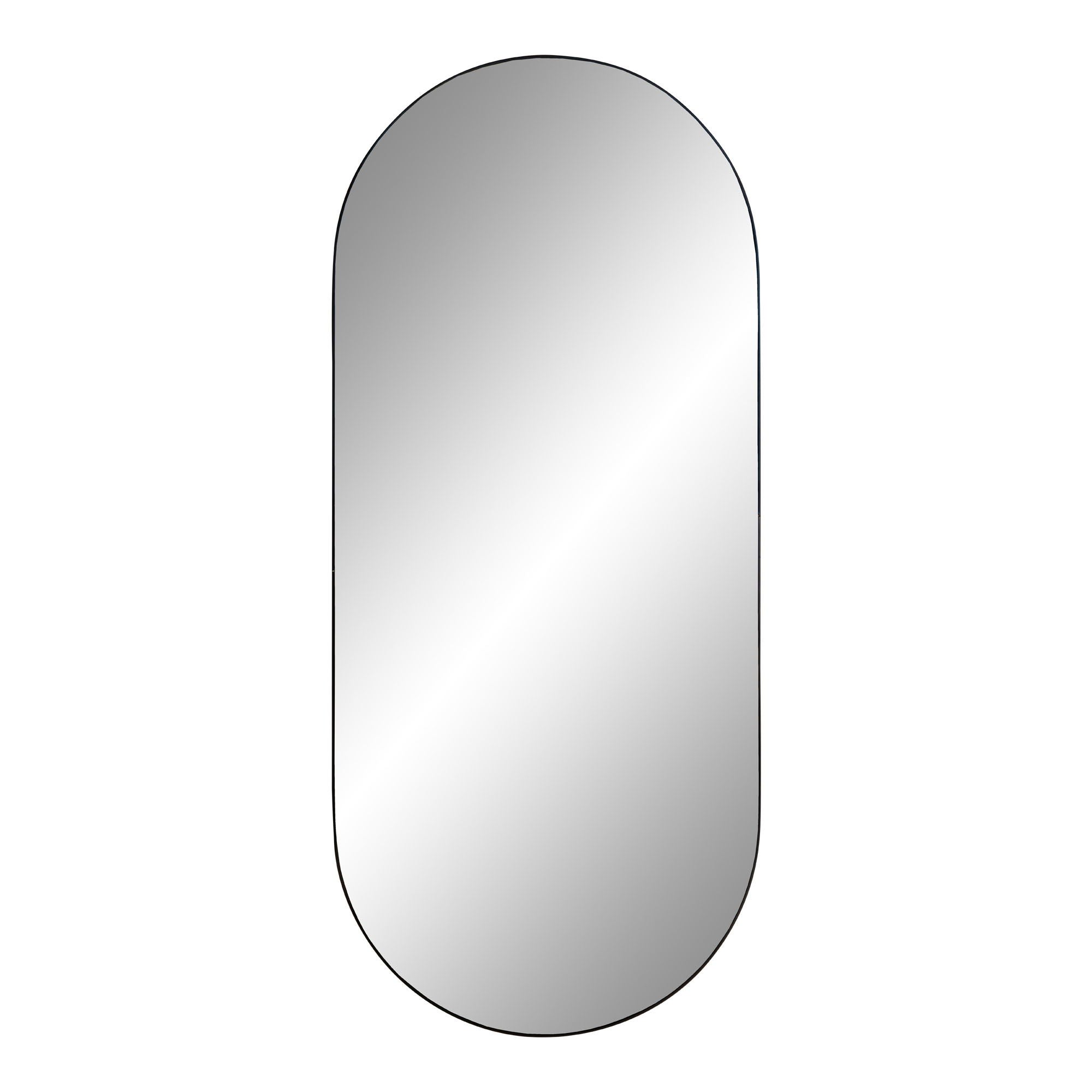 Jersey Mirror - Mirror, steel, black, 35x80 cm