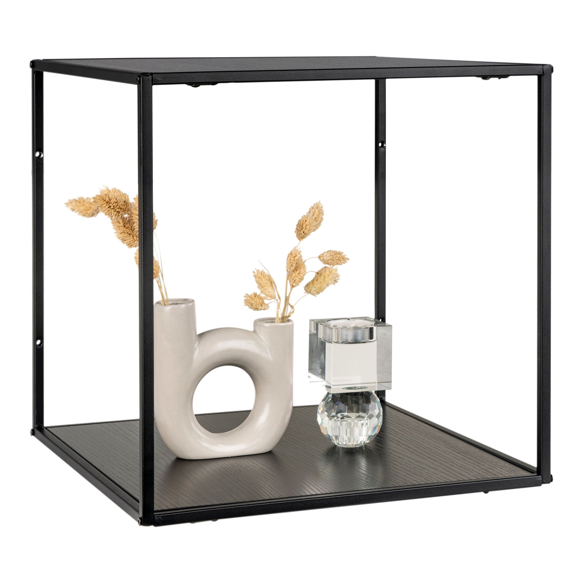 Vita Wallshelf - Wallshelf, black, black frame 36x36x36 cm