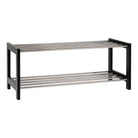 Padova Shoe Rack - Shoe rack, wood/steel, 2 shelves, black 78x34 cm
