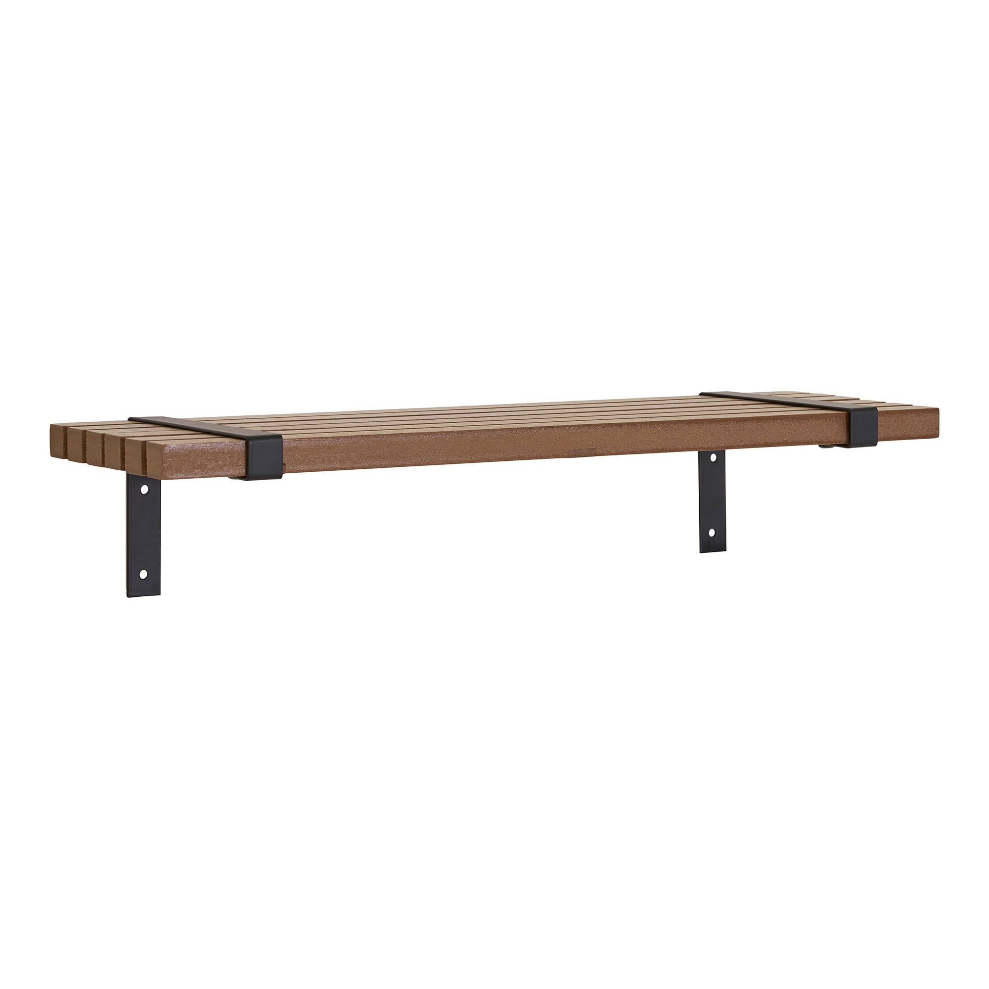 Luxor Wall Shelf - Wall Shelf, ash veneer/metal, nature/black 50x15x10 cm
