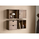 Townsville Wall Shelf with door - Dark Brown