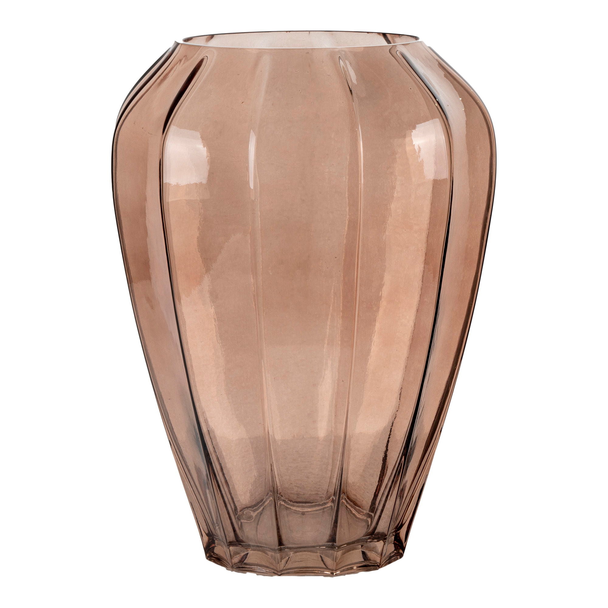 Vase - Vase, glass, brown, ø22x29 cm