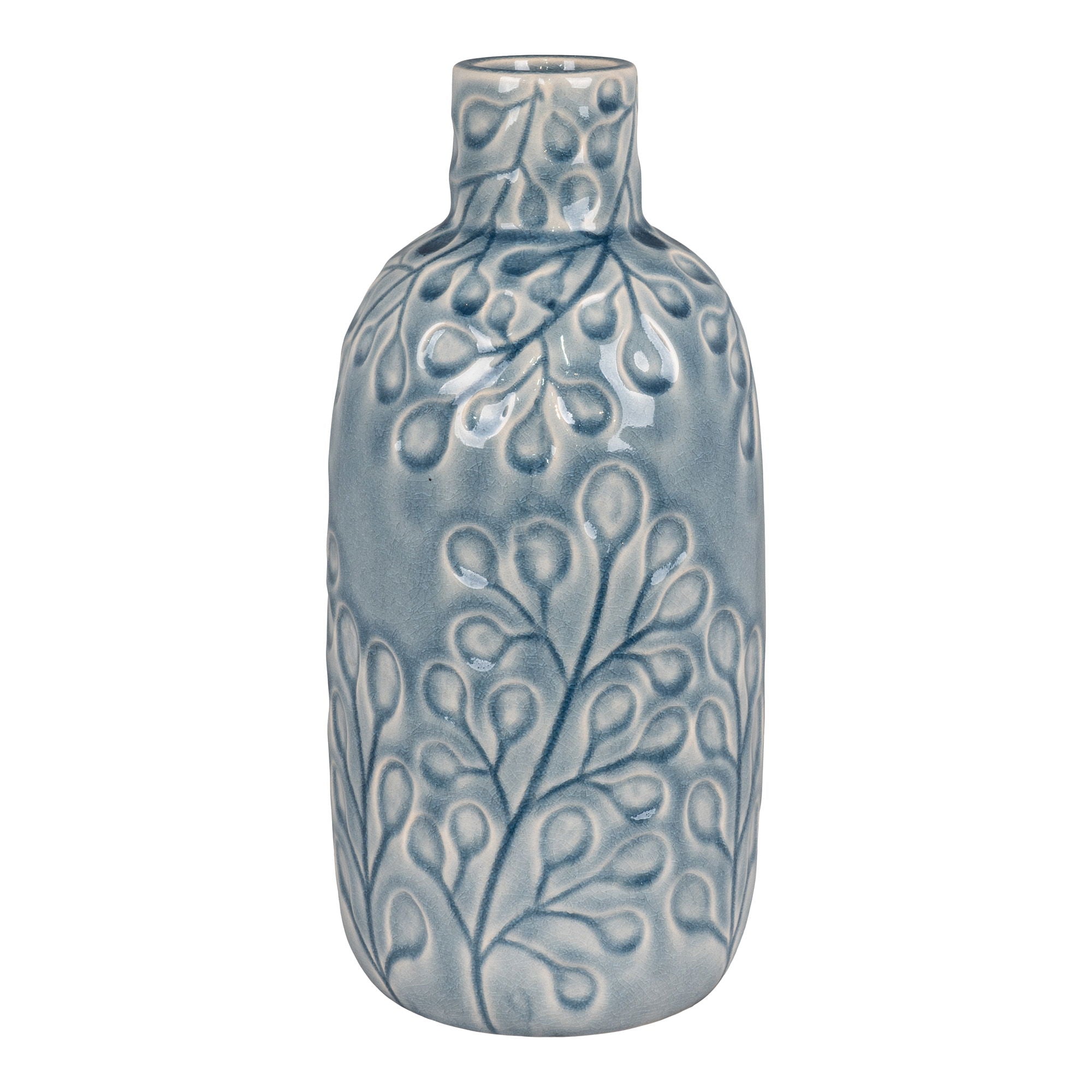 Vase - Vase, ceramic, blue, ø12x26 cm