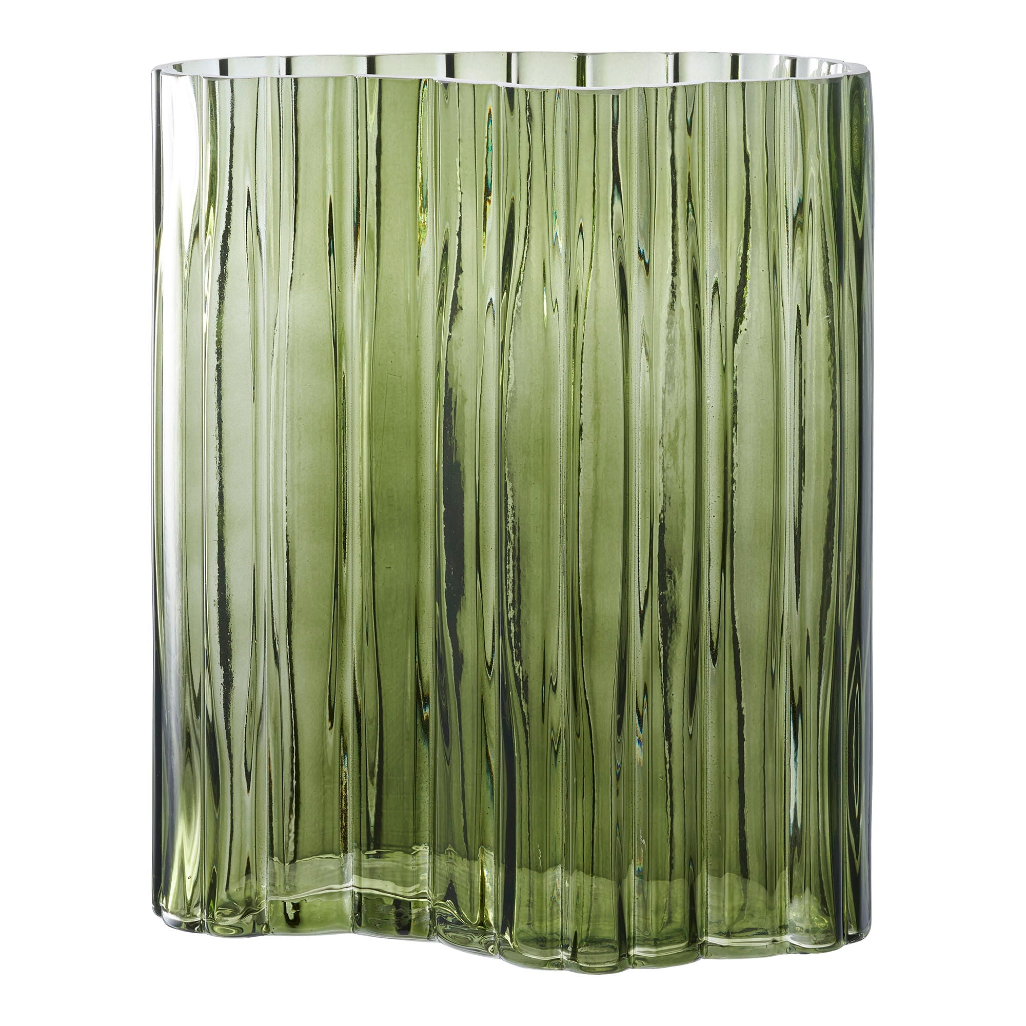 Vase - Vase, glass, smoked green 21x12x26,5 cm