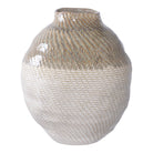 Vase - Vase, ceramic, white/green ø26x30,5 cm