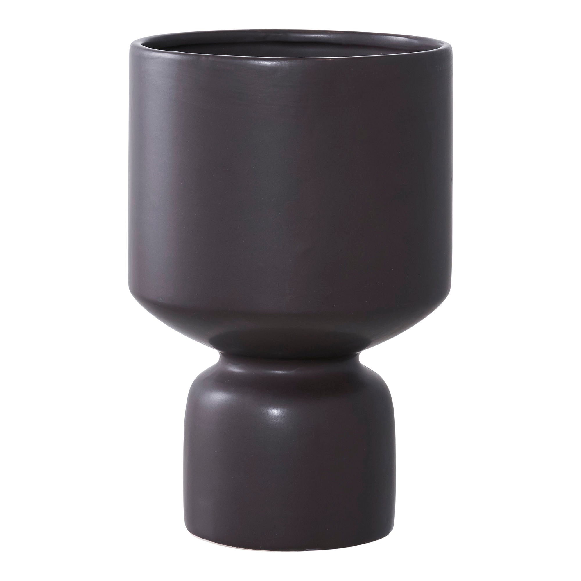 Flowerpot - Flowerpot, ceramic, black ø15x23,5 cm