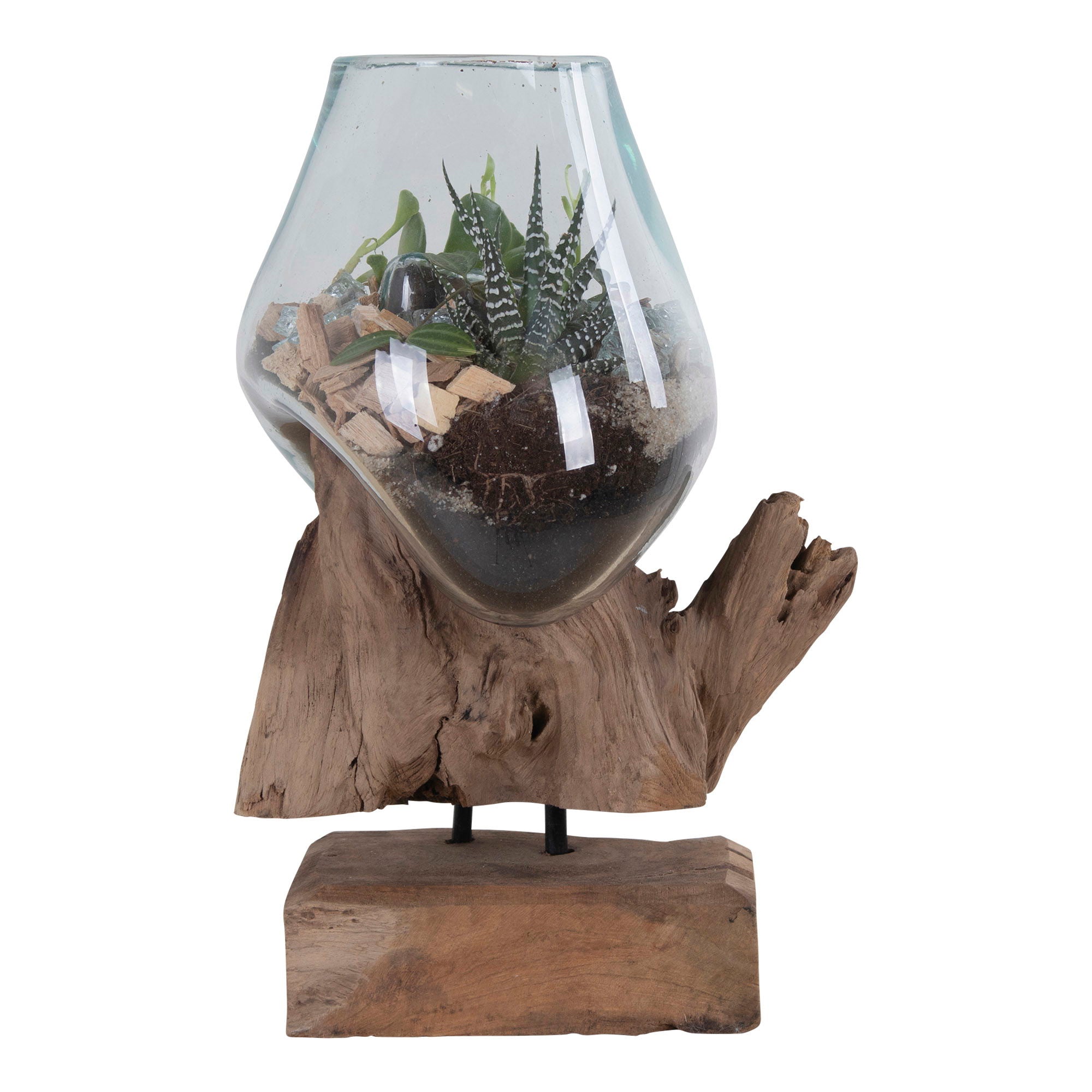 San Marino Waterdrop - Waterdrop, teak/glass, nature, h25 cm