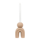 Candle holder - Candle holder, ceramic, brown, 10,5x6,5x17 cm