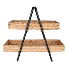 Alfaro Tray  - Tray, water hyacinth/metal, black/nature 42x23x43,5 cm