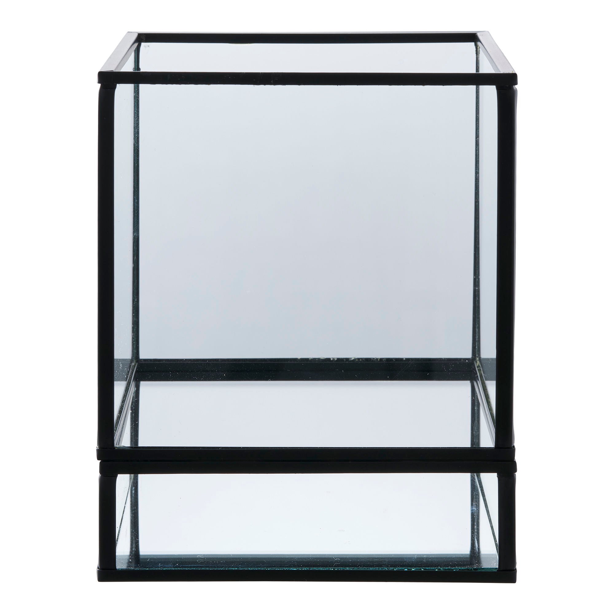 Hurricane Candle Holder - Candle Holder, metal/glass, black 12x15 cm.