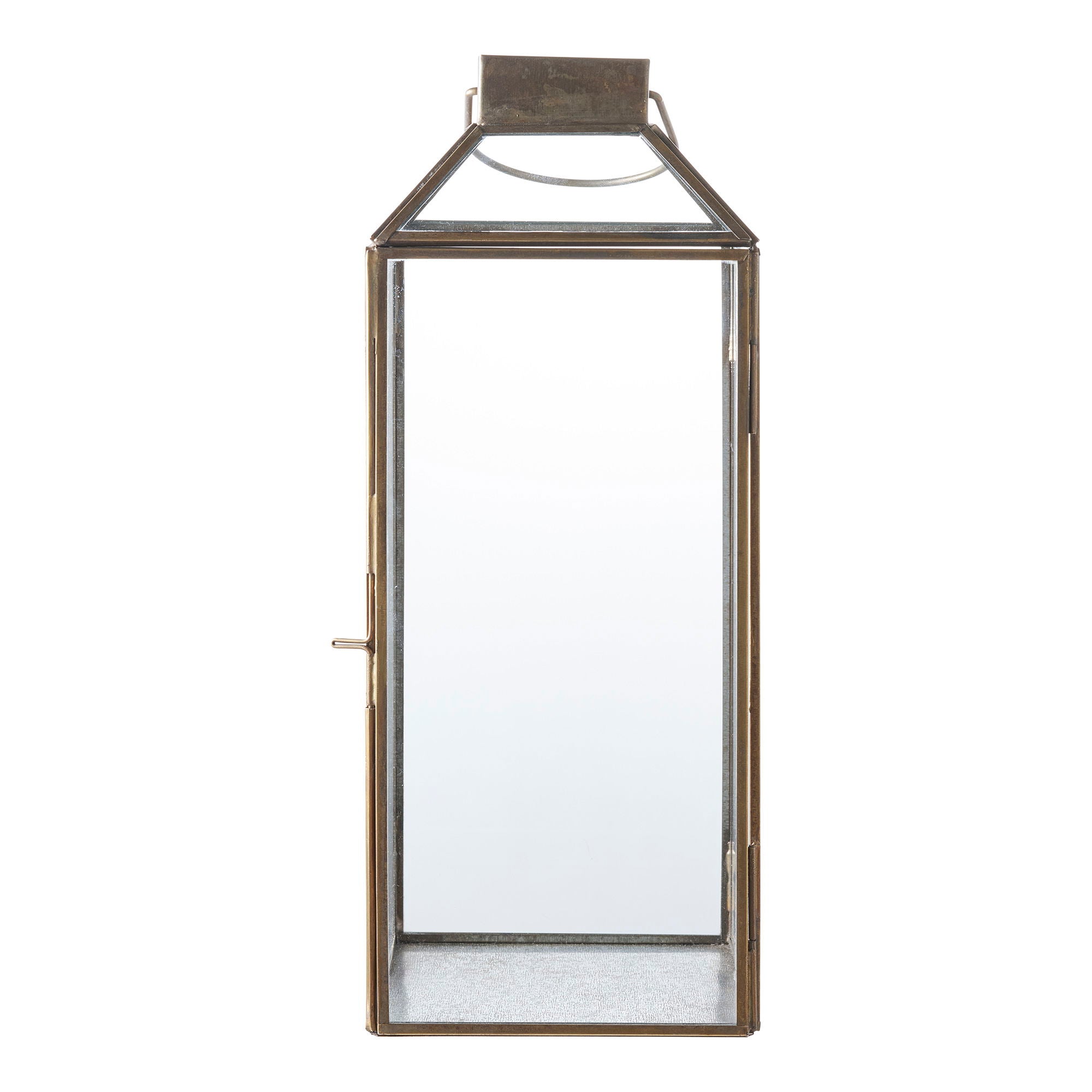 Mysore Lantern - Lantern, metal/glass, antique brass look