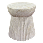 Bonn Side Table - Side table, fiberclay  with groove design, natural ø37x43 cm