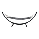 Tripoli Hammock  - Hammock on wooden stand, larch, polyester/cotton, black/grey/white
