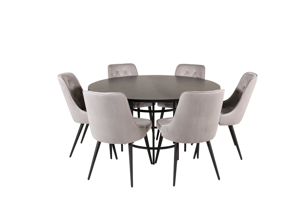 Copenhagen Dining Table with Velvet Deluxe Chairs