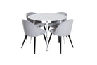 Plaza Dining Table with Velvet Chairs